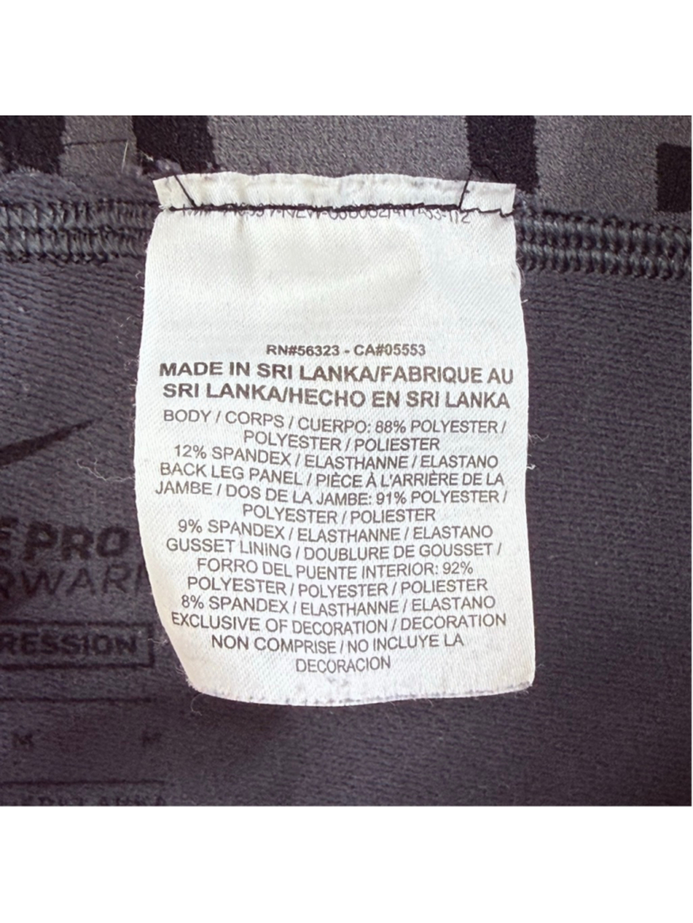 Men's Nike Pro Hyperwarm Compression Pants Medium Gray Black - Picture 5 of 12
